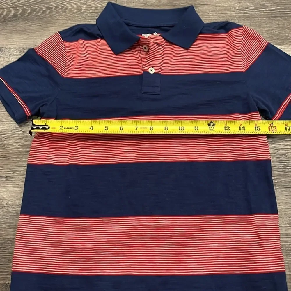 Gap Kids Boys red blue striped polo - youth L (10-11)